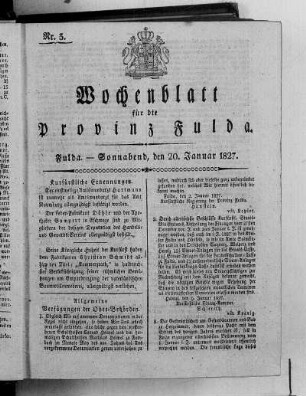 Nr. 3, Ausgabe vom 20. Januar 1827