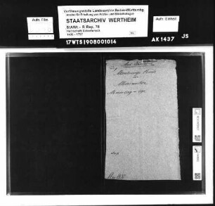 Abrechnungsbuch von Albersweiler