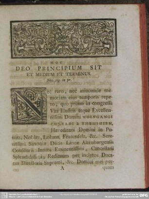 Hoc Deo Principium Sit Et Medium Et Terminus