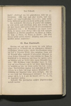 19. Das Gastmahl