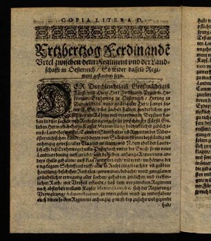 28v-31v, Copia Litera D: Ertzherzog Ferdinands Urtel...
