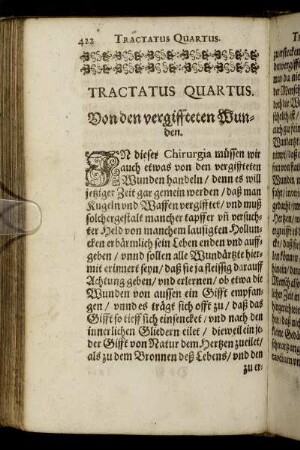 Tractatus Quartus. Von den vergiffteten Wunden.