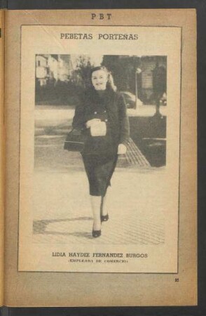 Lidia Haydée Fernández Burgos (empleada de comercio) - [Fotografía] : Pebetas porteñas