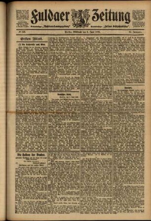Erste Ausgabe vom Mittwoch, den 06. Juni 1906.