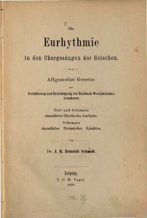 Die Kunstformen der griechischen Poesie und ihre Bedeutung, I