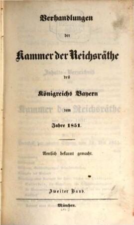 Verhandlungen der Kammer der Reichsräthe des Königreiches Bayern. Protokoll-Band. [76] = 1851,2