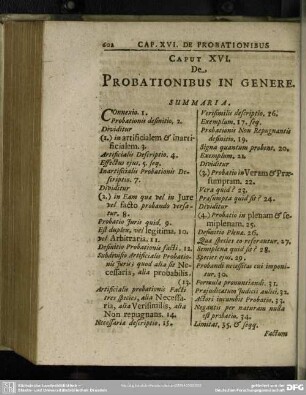 Caput XVI. De Probationibus In Genere