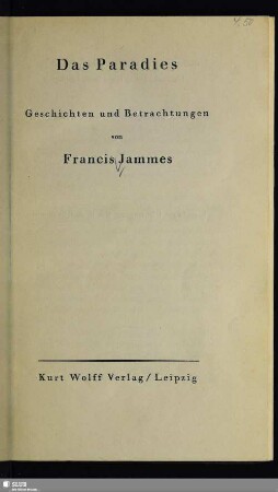 Das Paradies : Geschichten und Betrachtungen