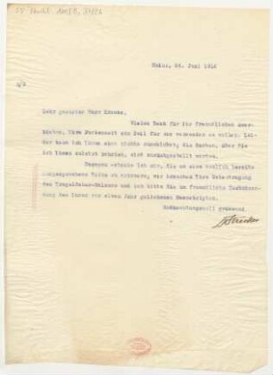Brief an Emil Kronke : 24.06.1914