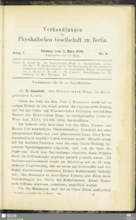 Nr. 5 Sitzung vom 2. März 1888