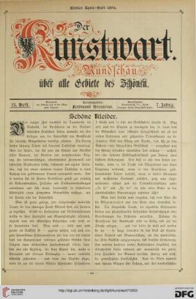 Heft 13 (1. Aprilheft 1894)