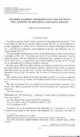 Fuglede-Kadison determinants and entropy for actions of discrete amenable groups