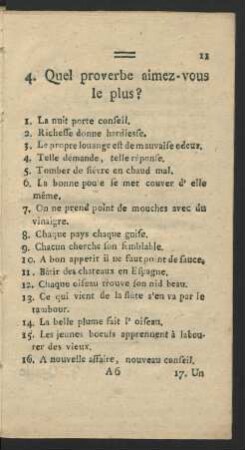 4. Quel proverbe aimez-vous le plus?