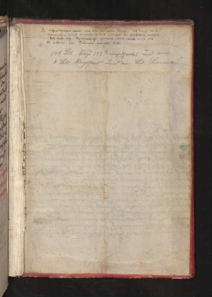 Notiz über eine herausgeschnittene Abschrift des Neun-Felsen-Buchs (s. auch Notiz am Schluss des Inhaltsverzeichnisses)