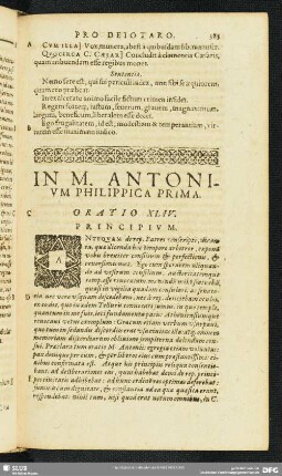 In M. Antonium Philippica Prima. Oratio XLIV.