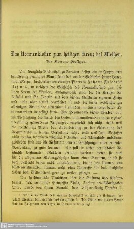 Das Nonnenkloster zum heiligen Kreuz bei Meißen