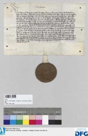 Das Landgericht des Burggraftums zu Nürnberg stellt ein Vidimus aus von dem Gebotbriefe des Königs Sigmund an Erkinger von Sawnssheim d.d. 2. Oktober 1429.