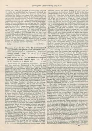 521-523 [Rezension] Stockums, Wilh., Die Unveränderlichkeit des natürlichen Sittengesetzes in der scholastischen Ethik