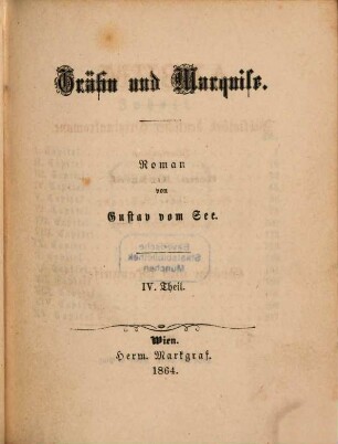 Gräfin und Marquise : Roman in zwei Abtheilungen. 1,4, 1. Abteilung