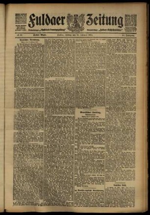 Erste Ausgabe vom Freitag, den 16. Februar 1912.
