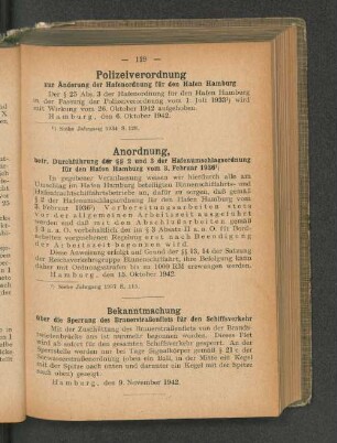 Polizeiverordnung zur Änderung der Hafenordnung für den Hafen Hamburg