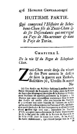 Chapitre I. De la vie et du Regne de Scheybani-Chan