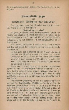 Unausbleibliche Folgen und interessante Nachspiele des Prozesses