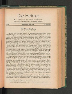 Der Name Segeberg