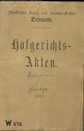 Wistinghausen, Amtsvogt zu Langenholzhausen gegen Gläubiger - Konkurs