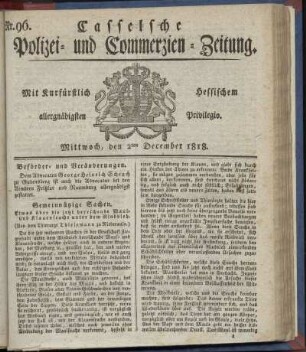 Nr. 96, Mittwoch, den 2ten December 1818