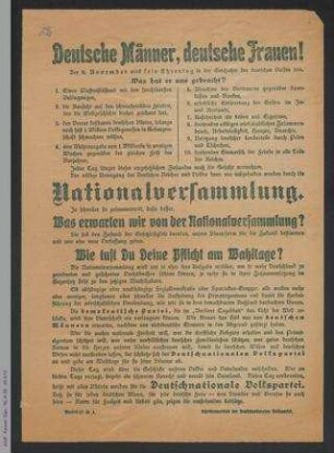 Deutschnationale Volkspartei - Deutsche Männer, deutsche Frauen!