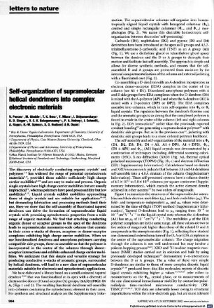 Self-organization of supramolecular helical dendrimers into complex electronic materials