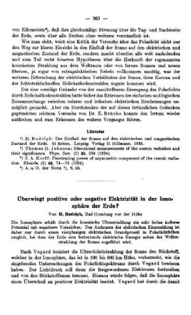 Überwiegt positive oder negative Elektrizität in der Ionosphäre der Erde?