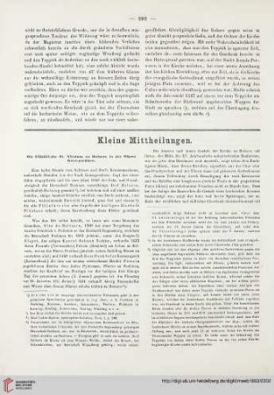 Kleine Mittheilungen