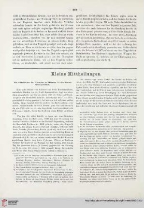 Kleine Mittheilungen