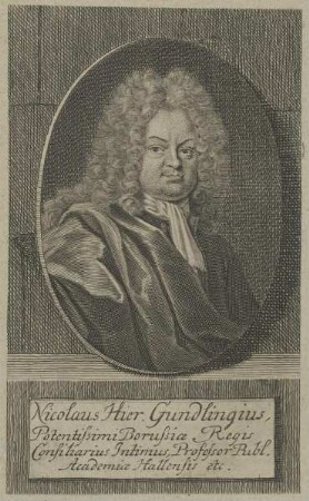 Bildnis des Nicolaus Hier. Gundlingius