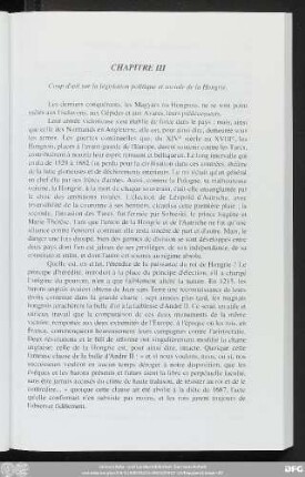 Chapitre III Coup d'oeil sur la législation politique et sociale de la Hongrie.