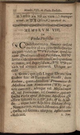Membrum VIII. De Verbo Perfecto.