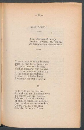 Mis ansias : A mi distinguido amigo Estéban Gracia, en prueba de una amistad efervescente.