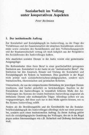 261-268, Sozialarbeit im Vollzug unter kooperativen Aspekten