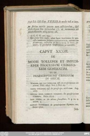 Caput XXXIII. De Modis Tollendi Et Impediendi Processum Criminalem Generatim, Et De Praescriptione Criminum In Specie.