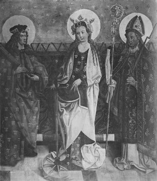 Rechter Innenflügel: die Heiligen Sebastian, Katharina und Erasmus