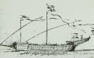 Galeere : Guardi, F. Galeere, Zeichnung