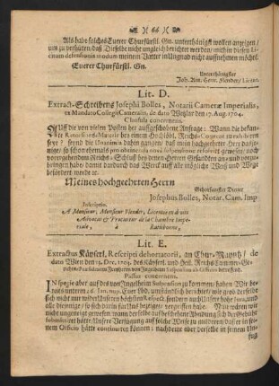 Extractus Käyserl. Rescripti dehortatorii, an Chur-Mayntz / ...