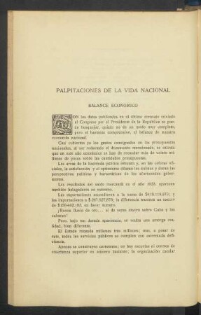 Palpitaciones de la vida nacional