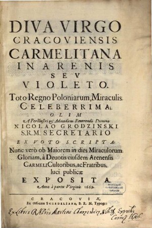 Diva Virgo Cracoviensis Carmelitaha