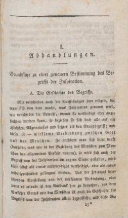 387-411 Grundsätze zu einer genauern Bestimmung des Begriffs der Inspiration