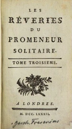 Les Rèveries Du Promeneur Solitaire