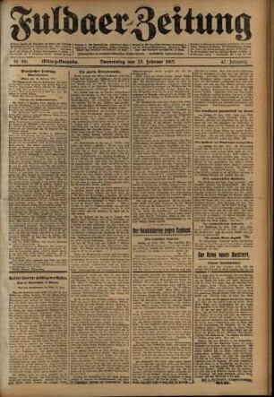 Zweite Ausgabe vom Donnerstag, den 25. Februar 1915.