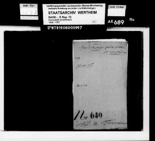 Vorehelicher Beischlaf der Johannes Regulaischen Eheleuten zu Albersweiler